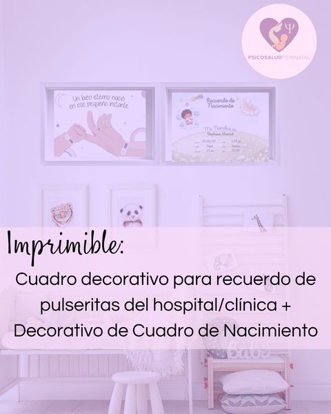 Combo: Cuadros Deco Imprimibles Pulseritas de Nacimiento & Certificado de Nacimiento✨