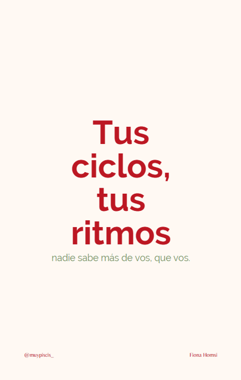 Tus ciclos, tus ritmos 