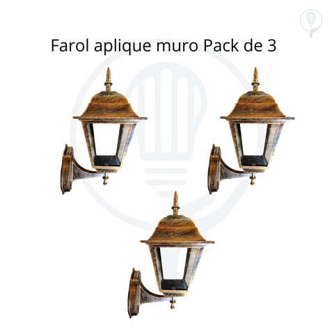 Farol aplique muro Pack de 3