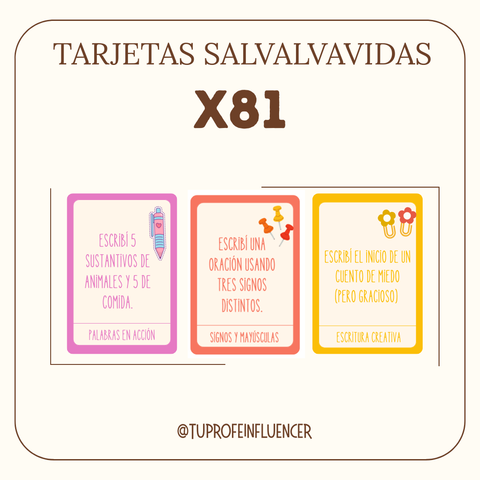 Pack TARJETAS SALVAVIDAS