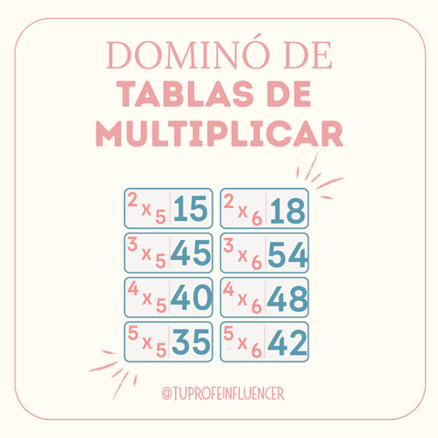 Dominó TABLAS DE MULTIPLICAR + NÚMEROS MÁGICOS de regalo!