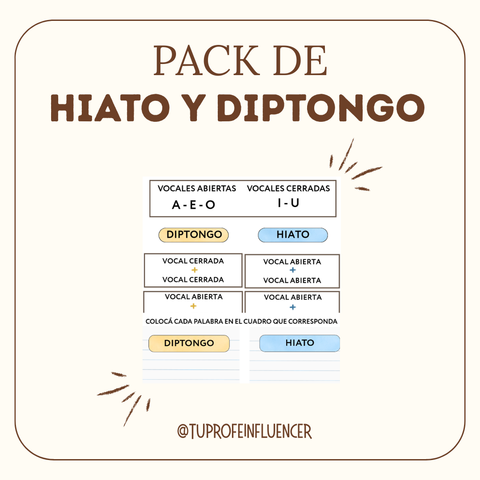 Pack HIATO Y DIPTONGO
