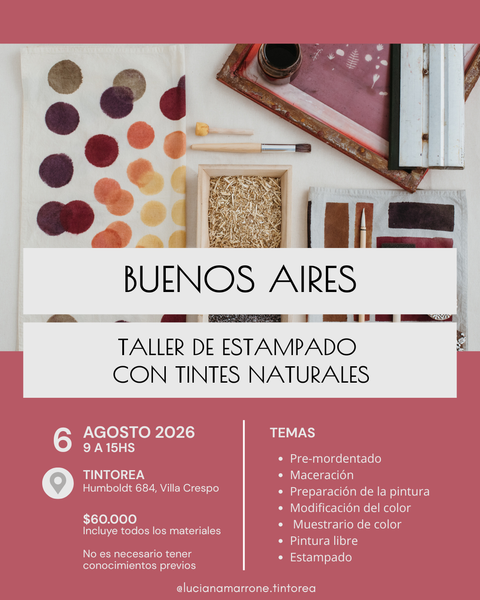 TALLER DE ESTAMPADO CON TINTES NATURALES