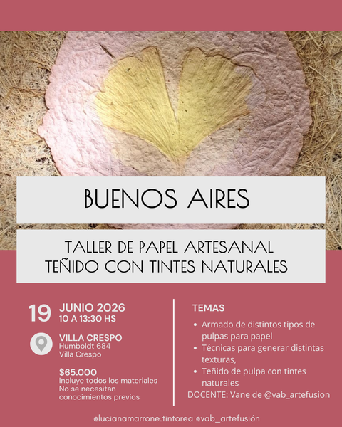 TALLER DE PAPEL Y TINTES NATURALES