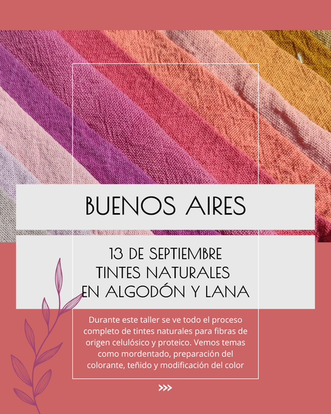 TALLER DE TINTES NATURALES EN ALGODÓN Y LANA