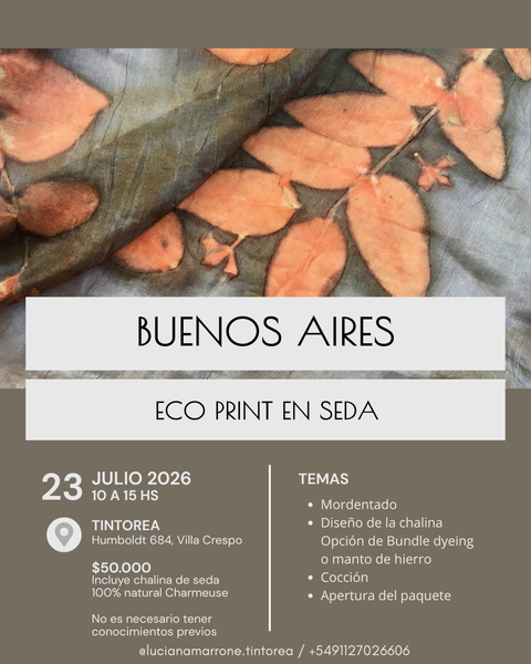 TEÑIDO DE UNA CHALINA DE SEDA CON ECO PRINT