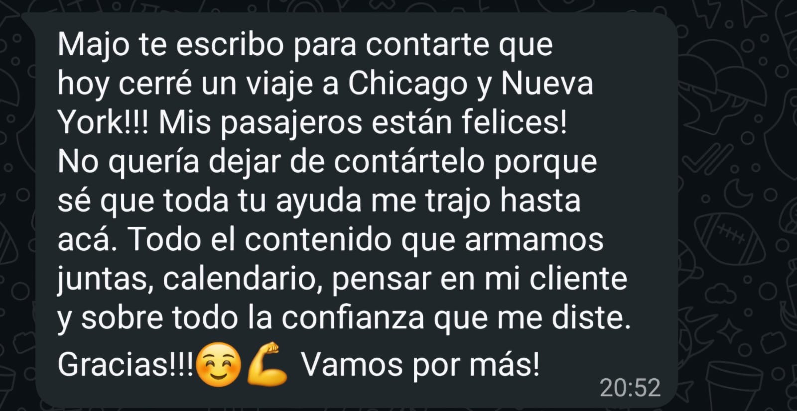Testimonio real de Carolina M. por WhatsApp