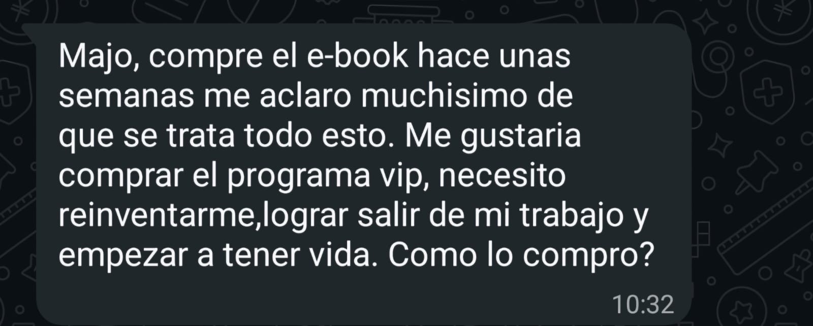 Testimonio real de Natalia R. por WhatsApp