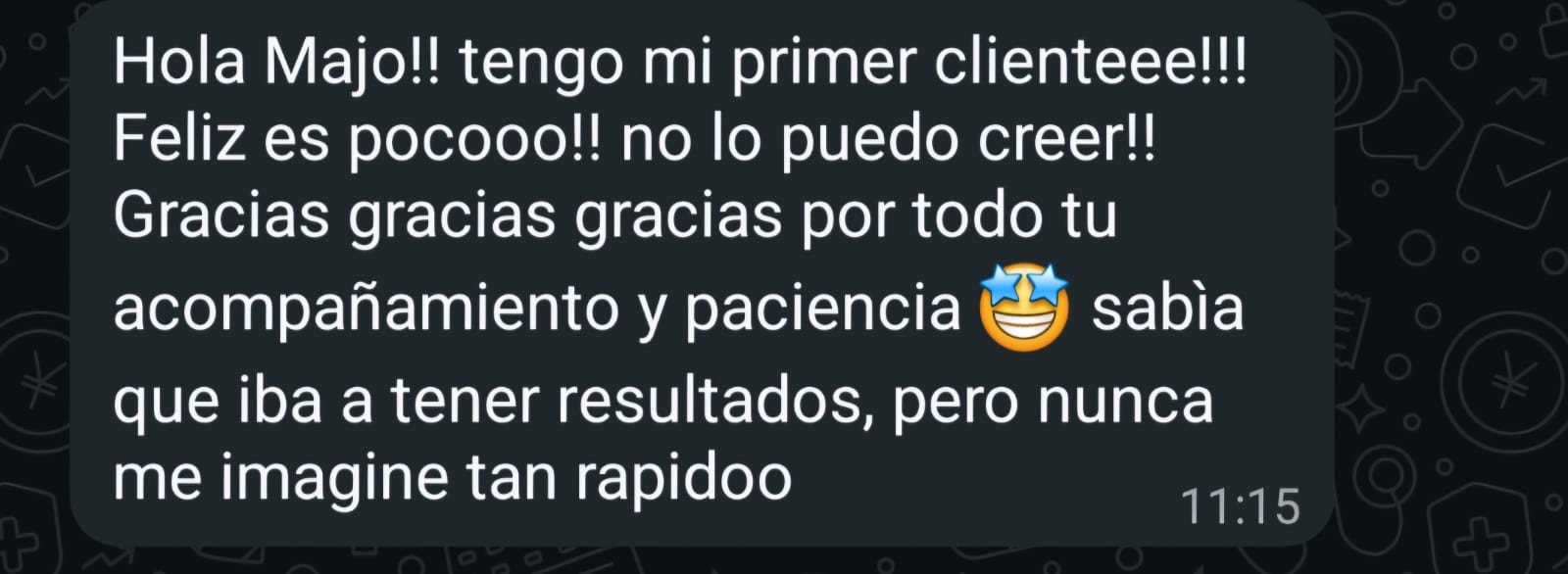 Testimonio real de Mariana S. por WhatsApp