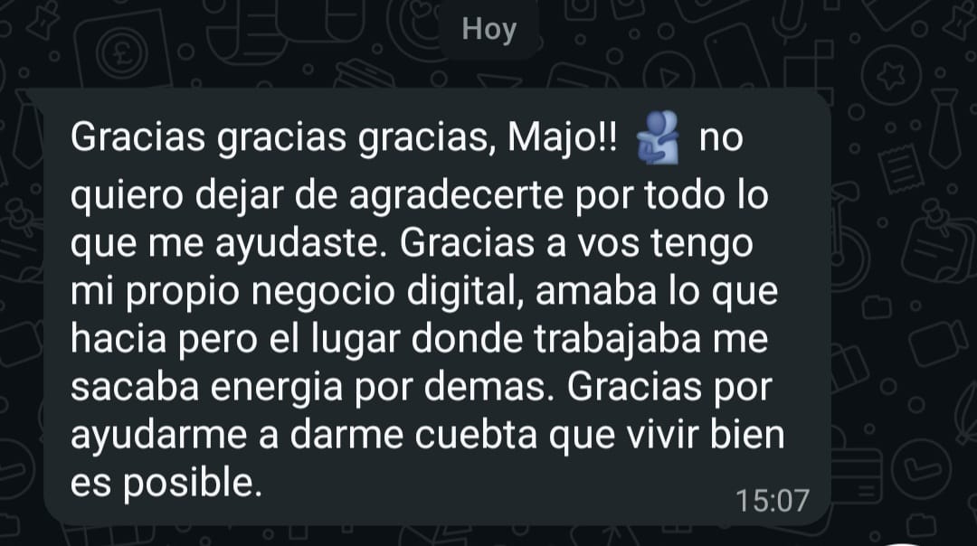 Testimonio real de Florencia P. por WhatsApp