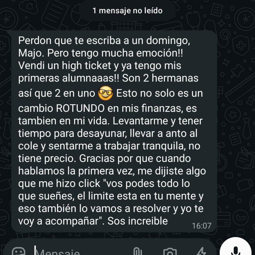 Testimonio real de una profesional acompañada por Majo Bacch