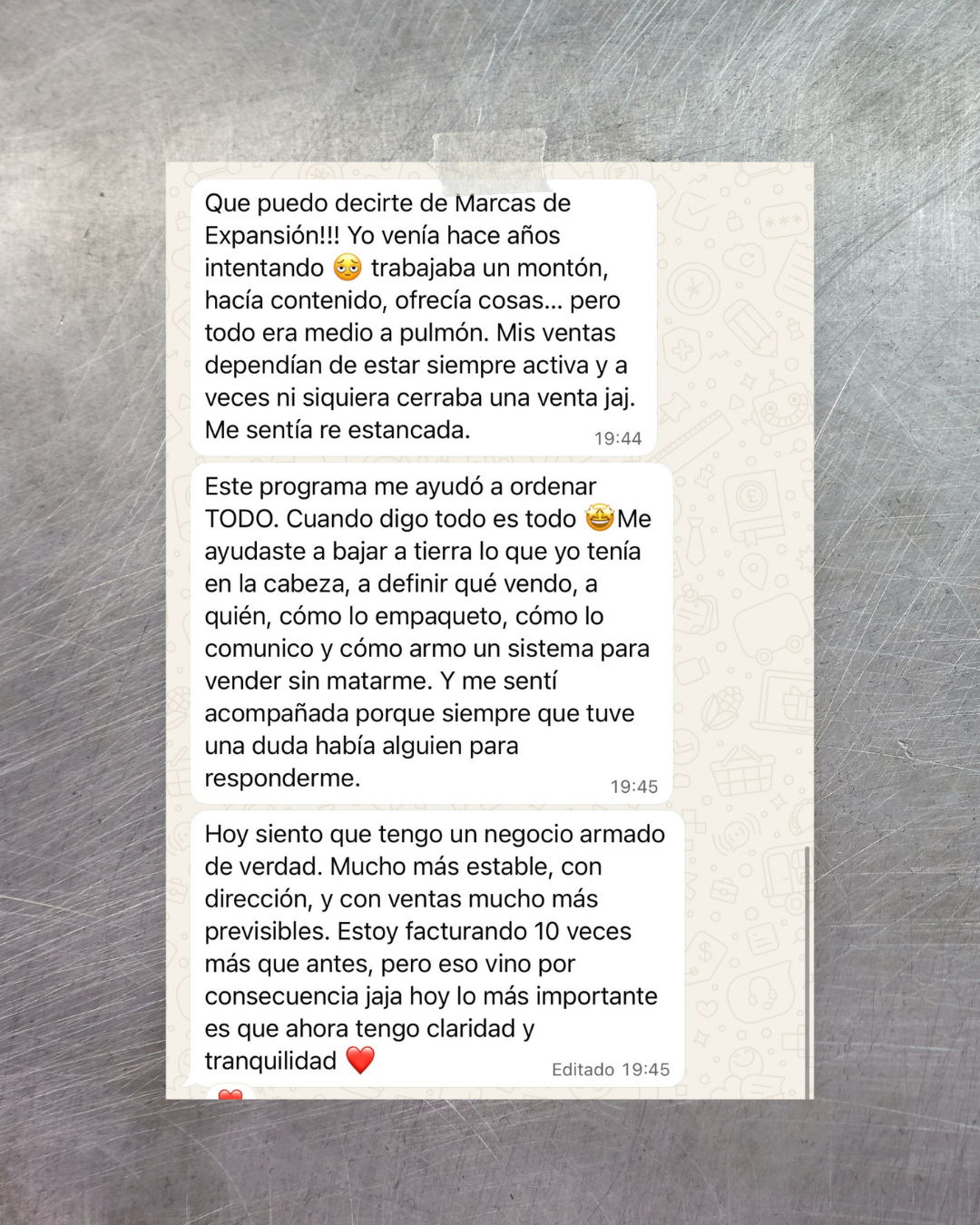 Testimonio de Melina Martinez, psicóloga.