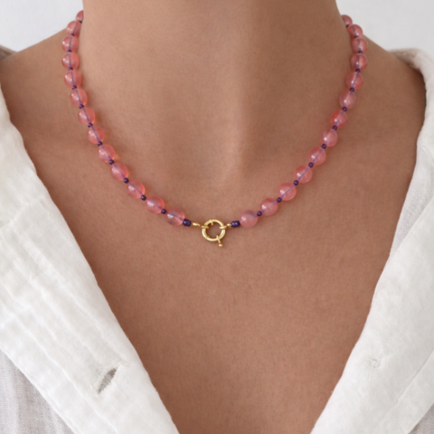 Collar Cuarzo Cereza 