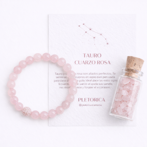 Signo Tauro Piedra Cuarzo Rosa 