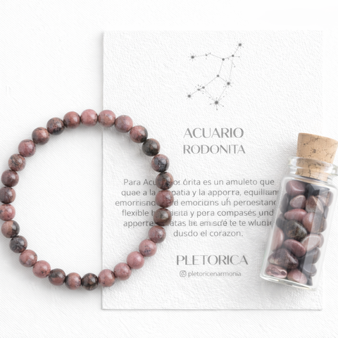 Acuario Signo Zodiacal Rodonita 