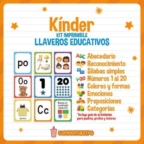 🟠 Llaveros educativos: Kinder