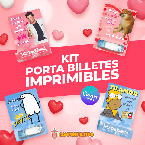 💝 Porta Billetes Imprimible San Valentín
