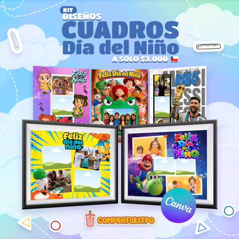 Cuadros día del niño - Editable en Canva