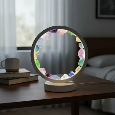 Lámpara De Luz Con Piedras Naturales 