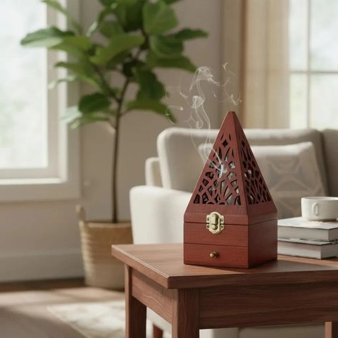 Porta Cono Piramide Madera con Cajon