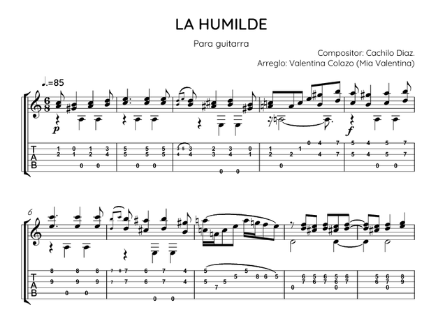 La Humilde - Arr. Mia Valentina