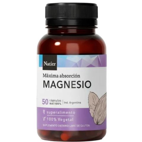 Natier: Citrato de Magnesio x 50 Caps Descanso y Sistema Nervioso