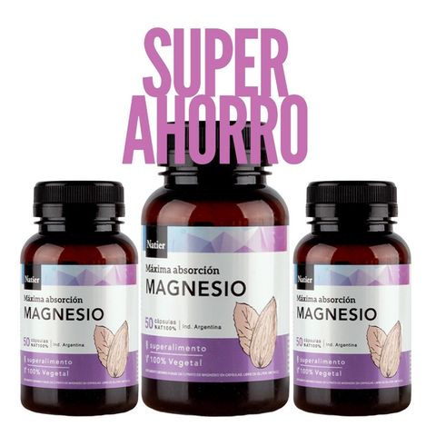 Natier: Citrato de Magnesio x 150 Caps Descanso y Sistema Nervioso