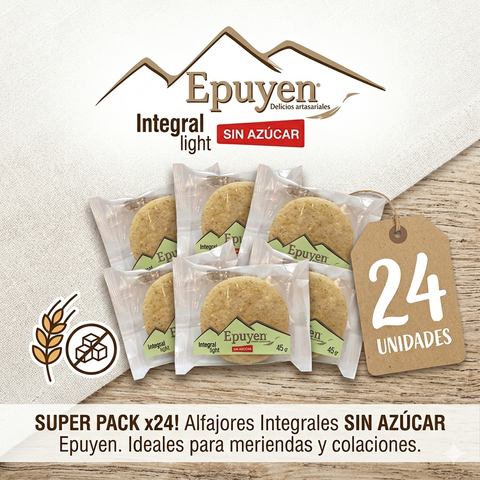 Alfajor Integral sin Azucar - Delicias Epuyen Pack X 24 Unidades (X2 CAJAS)