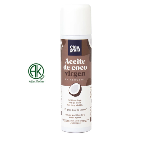 Aceite de Coco en Aerosol Virgen Chia Gral – Antiadherente, Puro y Natural