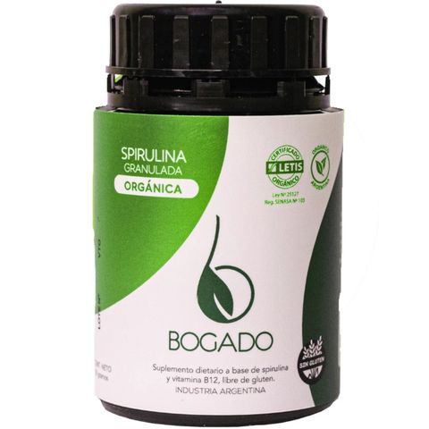 Spirulina Bogado Granulada Orgánica con B12 –  50 g