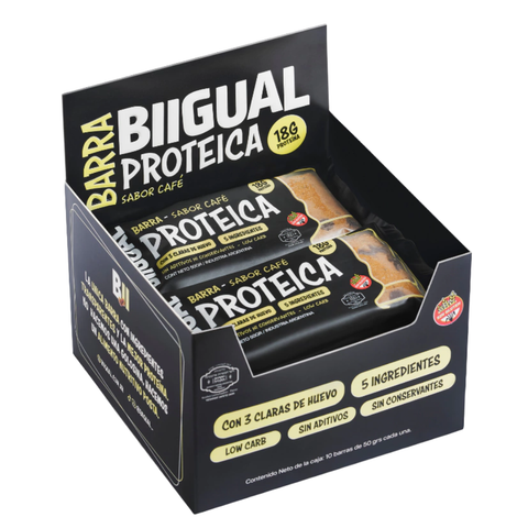 Bigual: Barra Proteica Sabor Café (18g proteína)