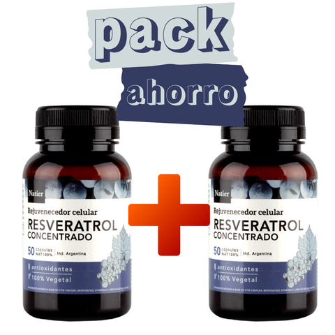 Natier: Resveratrol Antioxidante Natural Cápsulas X 100 Vegano Sin Gluten 
