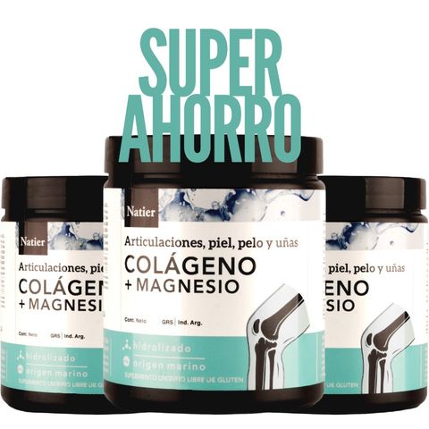 Natier: Colágeno + Magnesio en Polvo - Pack Super Ahorro