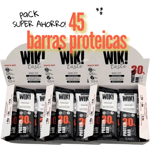 Barra de Cereal Proteíca Wik! Taste – Pack Super Ahorro x45u (X3 CAJAS)