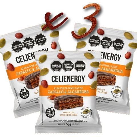 Celienergy Alfajor de Zapallo y Algarroba (x3 CAJAS)