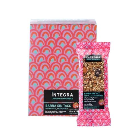 Barras Proteicas Integra Sin Gluten – Semillas & Arándanos  x10u