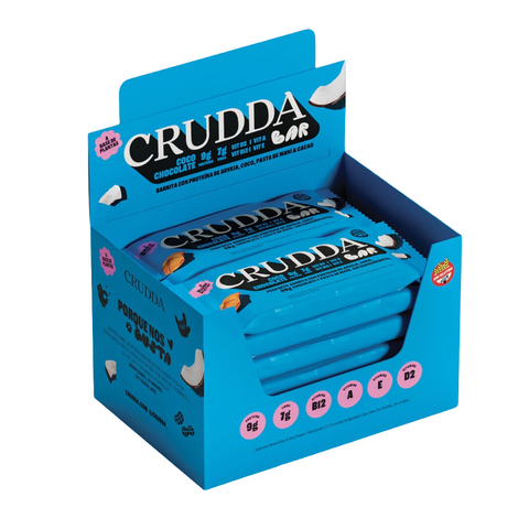Barritas Crudda Bar Sabor Coco y Chocolate Caja 10u 