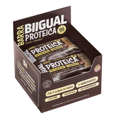Bigual: Barra Proteica Sabor Cacao Amargo (18g proteína)