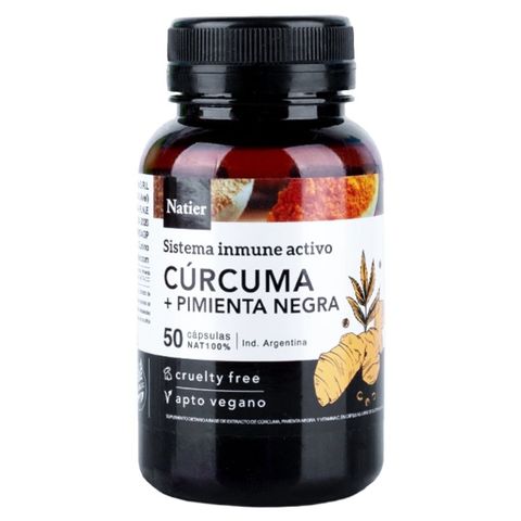 Natier: Cápsulas de Cúrcuma + Pimienta Negra – Antiinflamatorio Natural con Alta Absorción