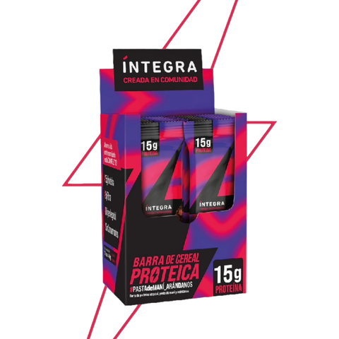 Barras Proteicas Integra – Pasta de Maní y Arándanos X 10u