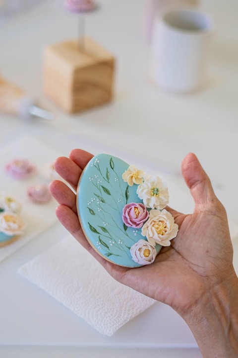 Clase Online de Cookies con Flores