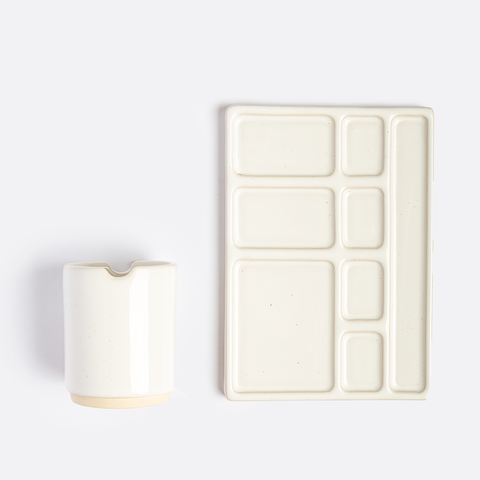 Set para Pintura de Cerámica Gres color Blanco Rectangular