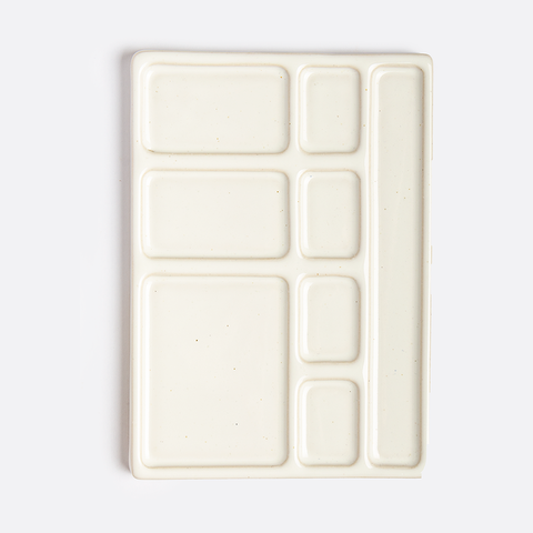 Paleta Mezcladora de Cerámica Gres Blanca Rectangular- sola
