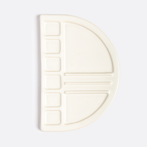 Paleta Mezcladora de Cerámica Gres Blanca Oval