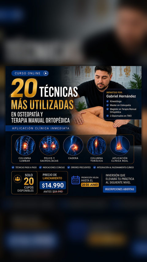 Las 20 técnicas mas utilizadas en Osteopatía y Terapia Manual Ortopédica