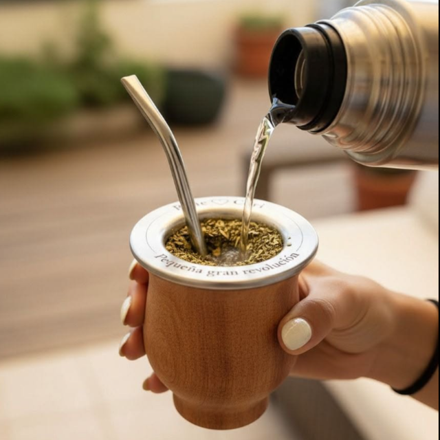 Mate con virola grabada