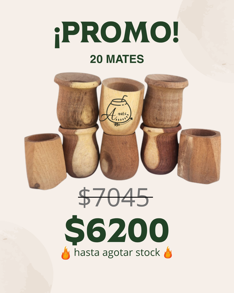 Promo 20 mates de madera