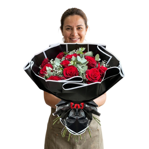 Ramo de 12 Rosas Rojas Importadas de Ecuador