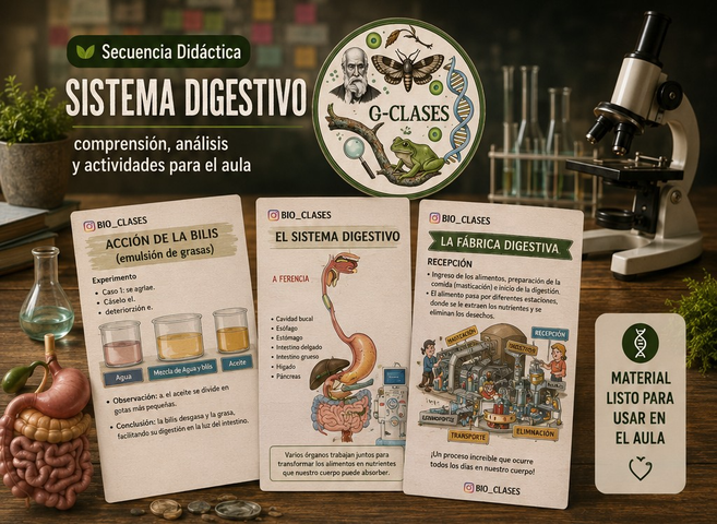 Bio-Clase: El Sistema Digestivo+ Excretor + Fichas de alimentos📔📒🤗