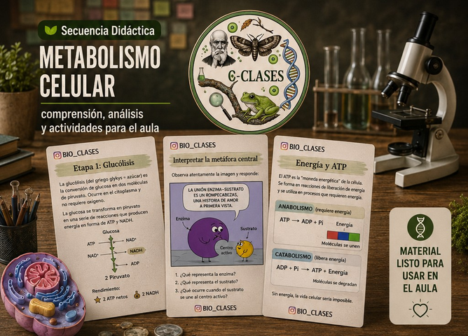 Bio-Clase: Metabolismo Celular+ Fichas de Enzimas🔋🔋